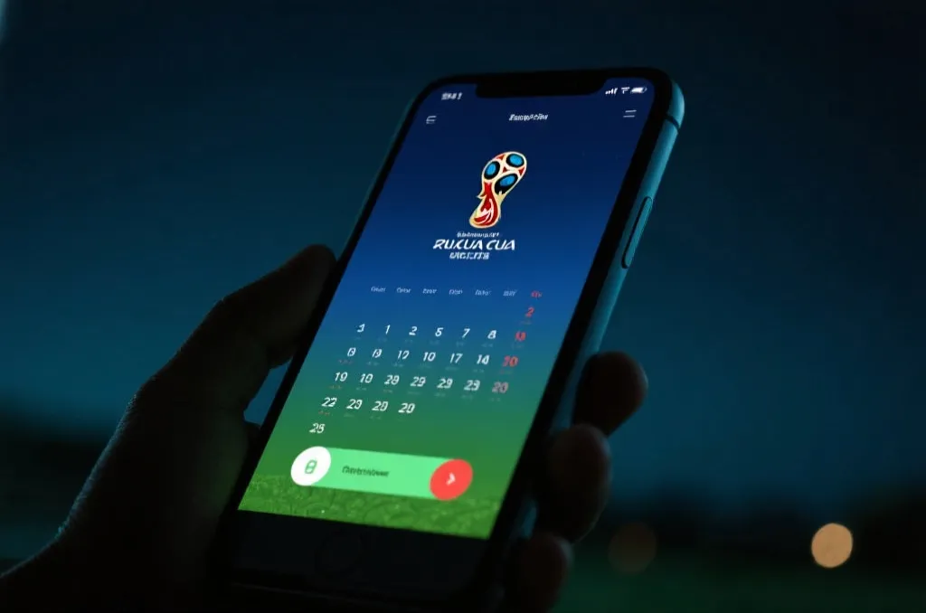 手机日历与世界杯赛程提醒，夜间模式界面，提醒图标醒目